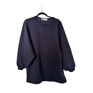 FP Beach by Free People Black Balloon Sleeve Tunic Sweatshirt Women's Small USA